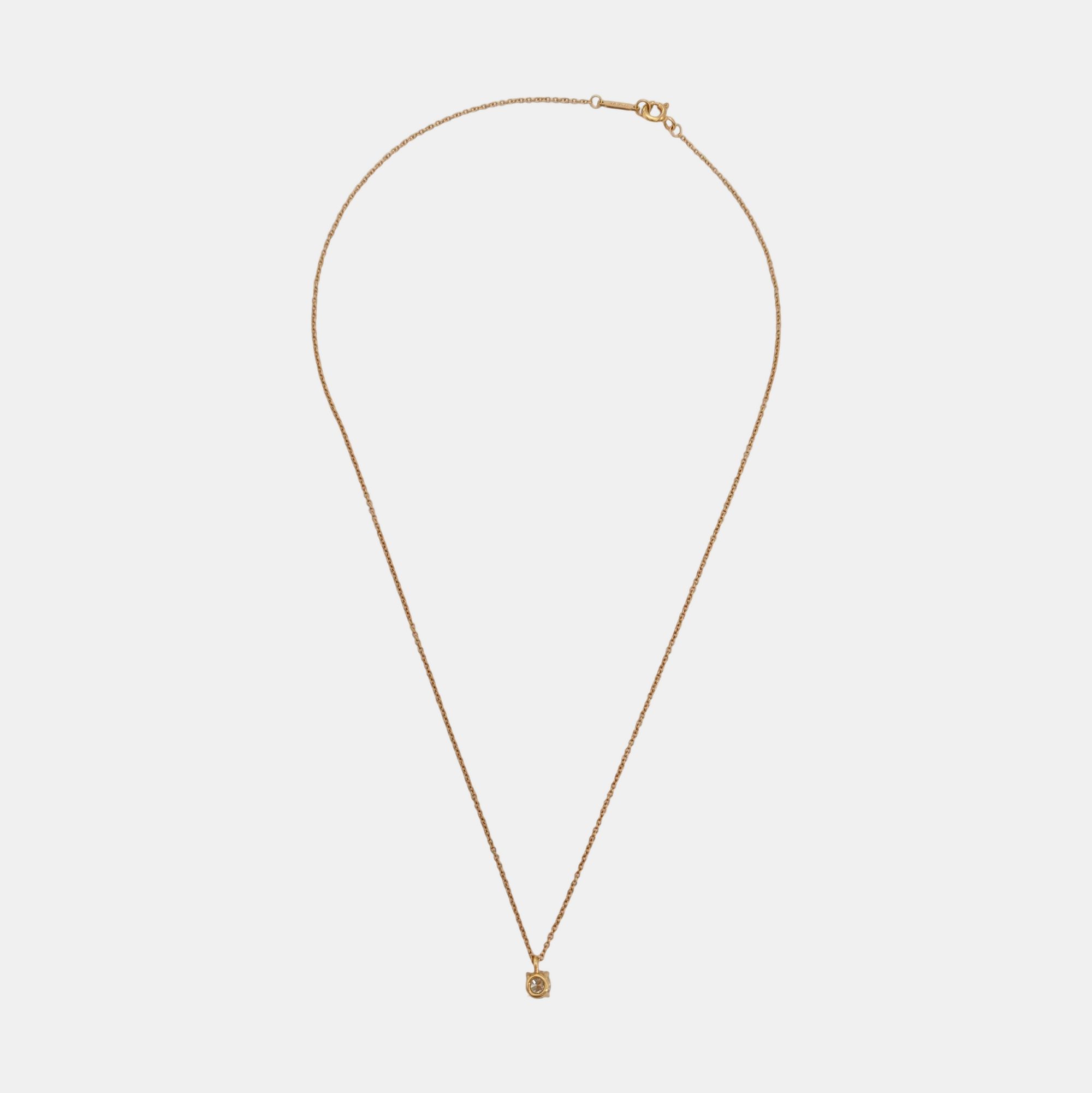 Tiffany Solitaire 18k Rose Gold Necklace