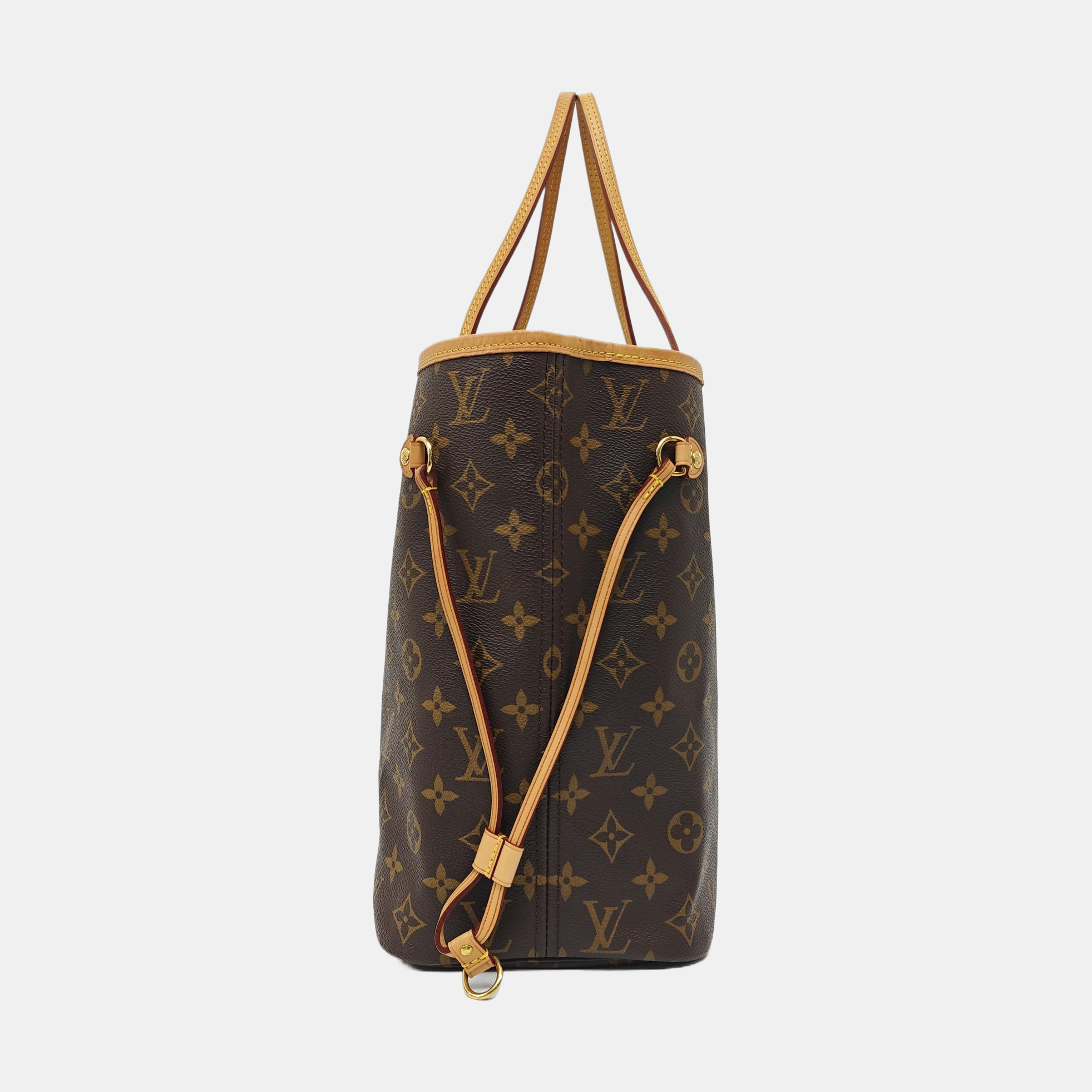 NEVERFULL MM Monogram Coated Canvas Brown