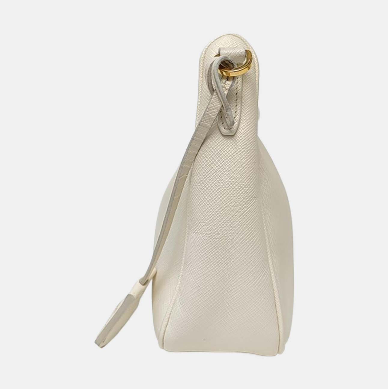 Authenticated pre-owned  Re-Edition2005 Saffiano Calfskin White - Crossbody Bag at Looply