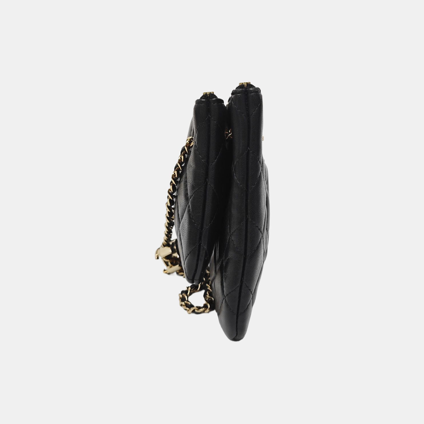 Quilted Lambskin Shoulder Bag Black
