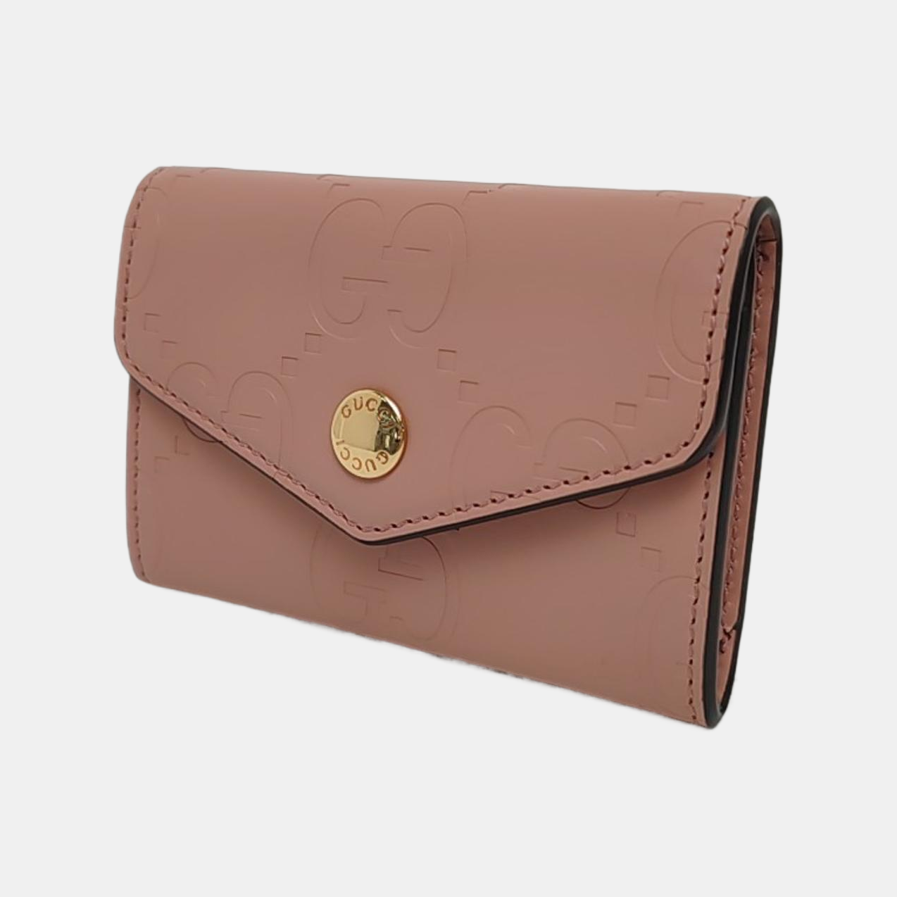 Monogram Calfskin Card Holder Pink