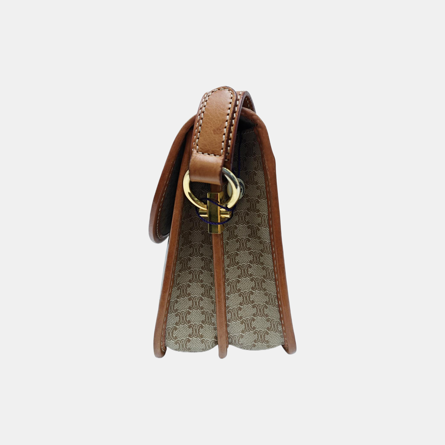 Coated Canvas Shoulder Bag Beige
