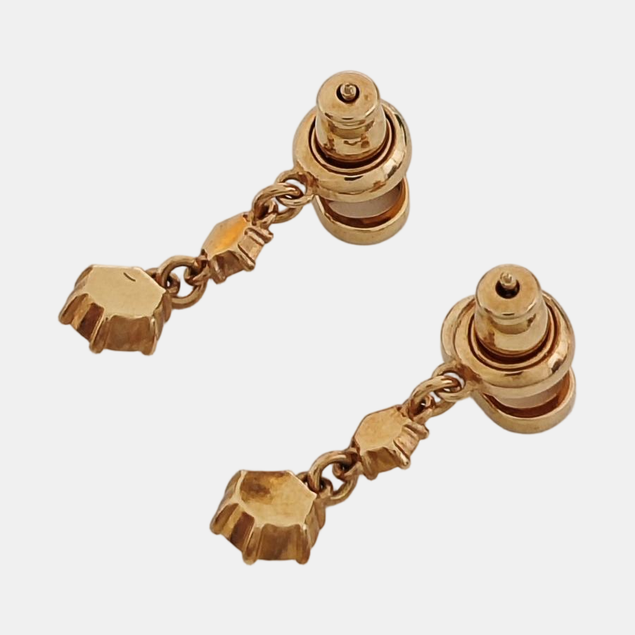 Petit CD Metal Rose Gold Stud Earrings