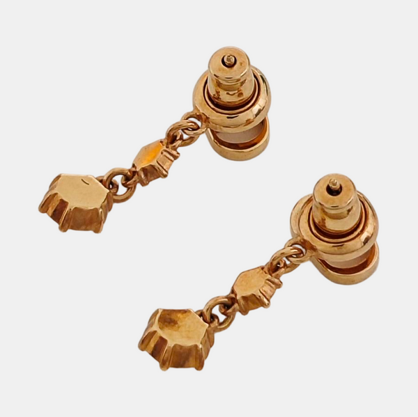 Petit CD Metal Rose Gold Stud Earrings