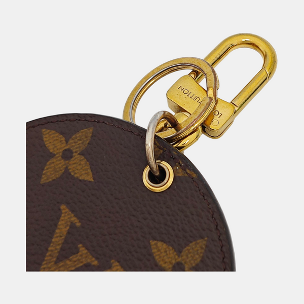 Coated Canvas Bag Charm Brown
