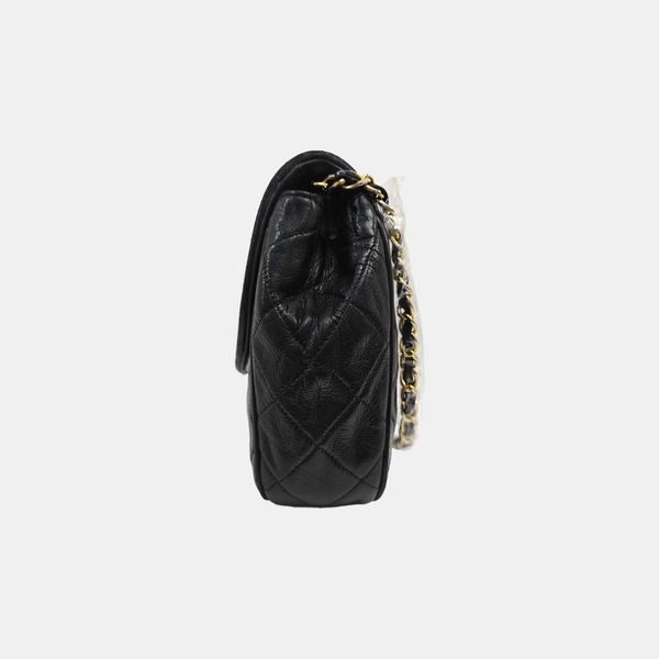 Quilted Calfskin Shoulder Bag Black