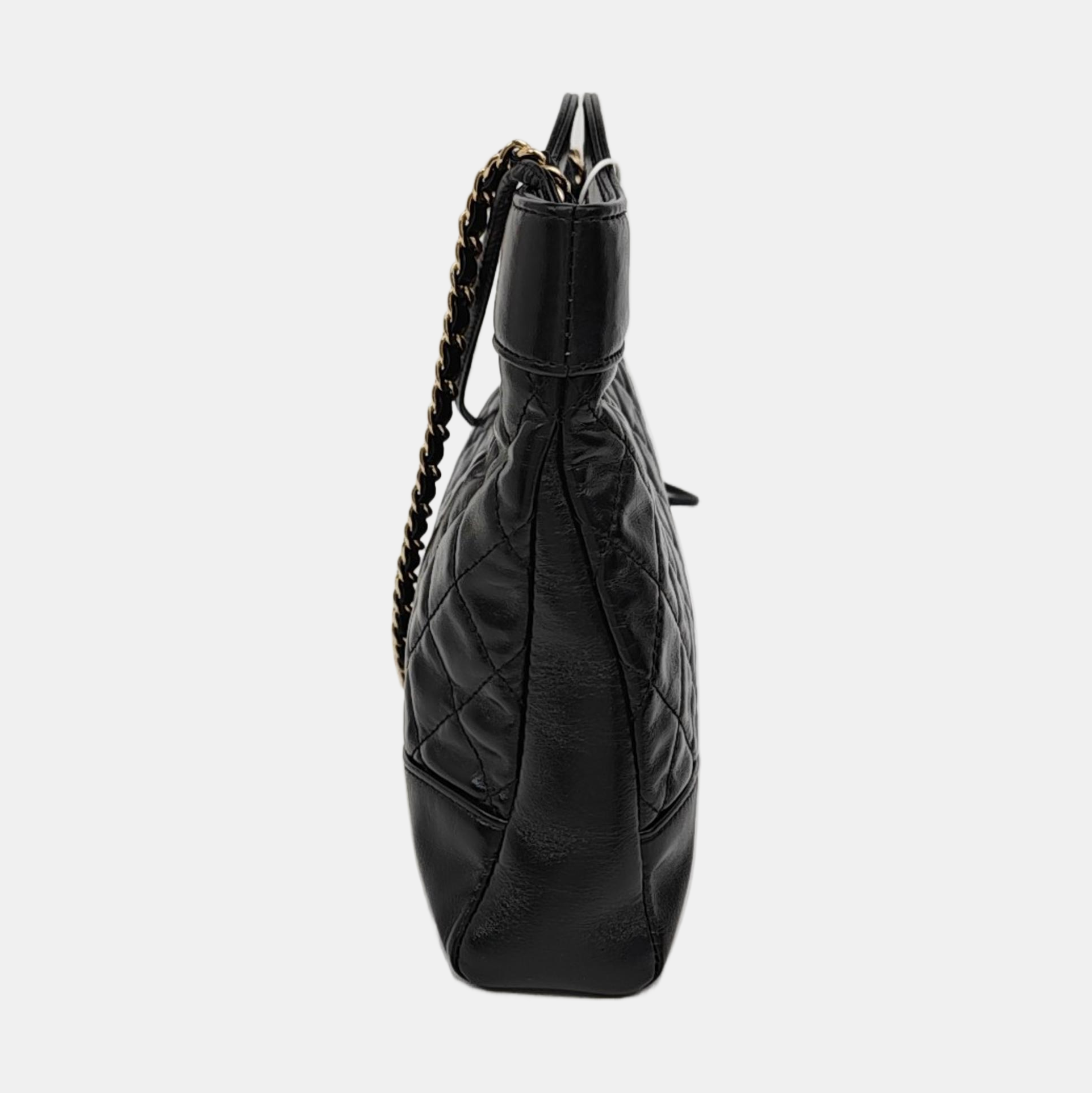 CHANEL 31 Mini Quilted Calfskin Black
