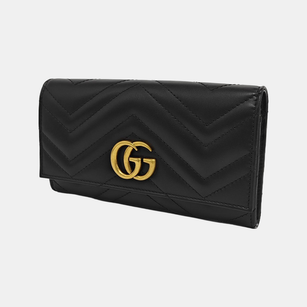 GG Marmont Super Mini Quilted Calfskin Black Wallet
