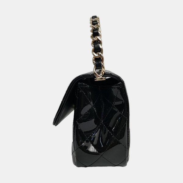 Quilted Patent Leather Black