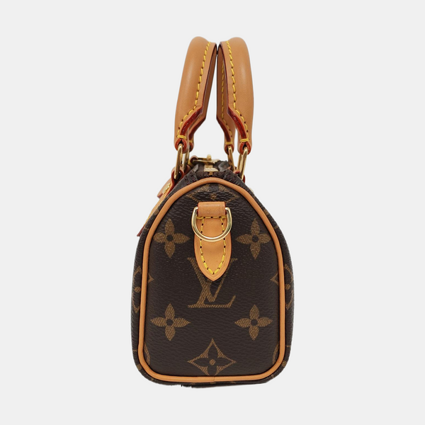 Authenticated pre-owned  SPEEDY Nano Monogram Coated Canvas Brown - Shoulder Bag at Looply
