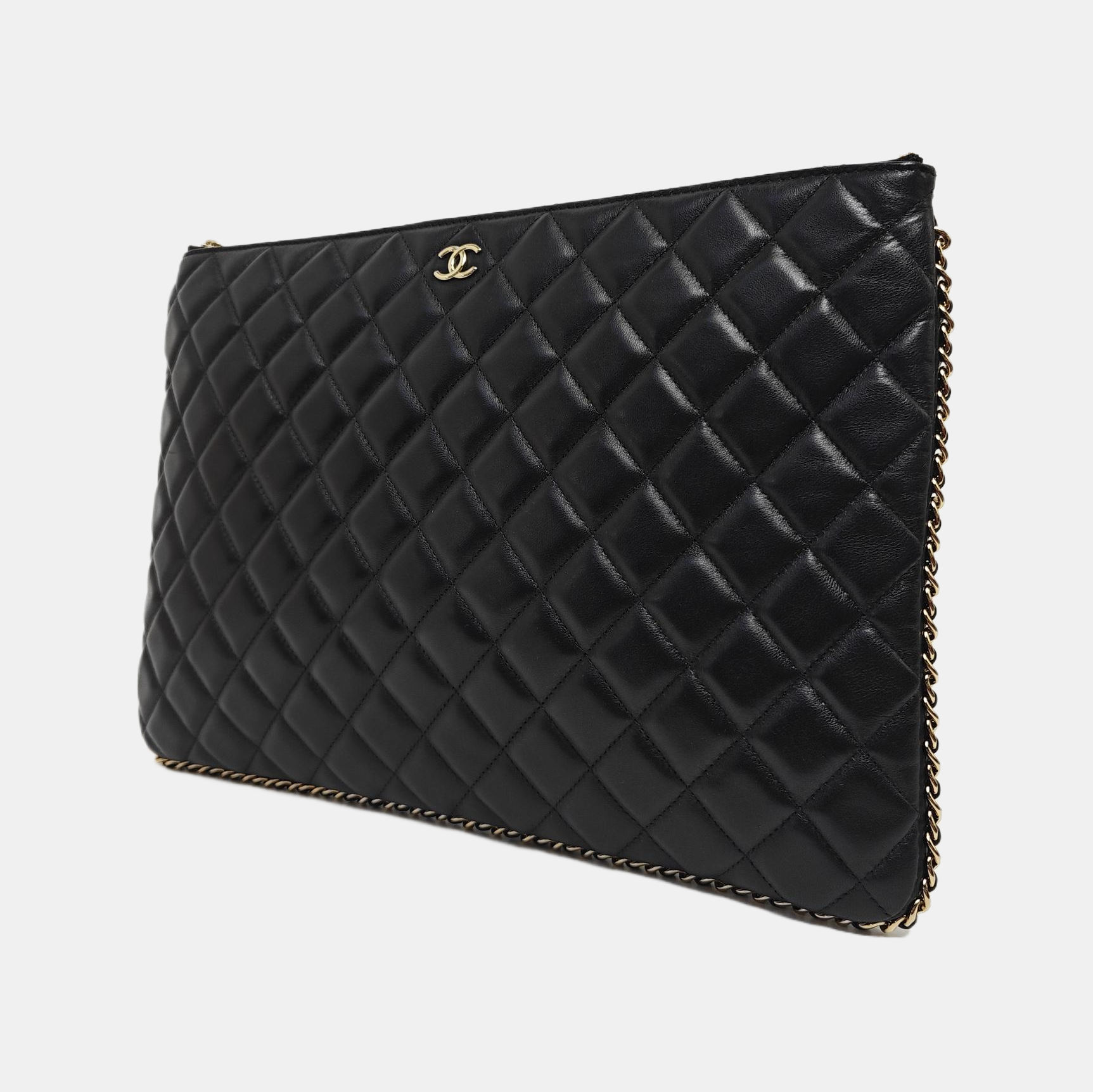 Quilted Lambskin Clutch Black
