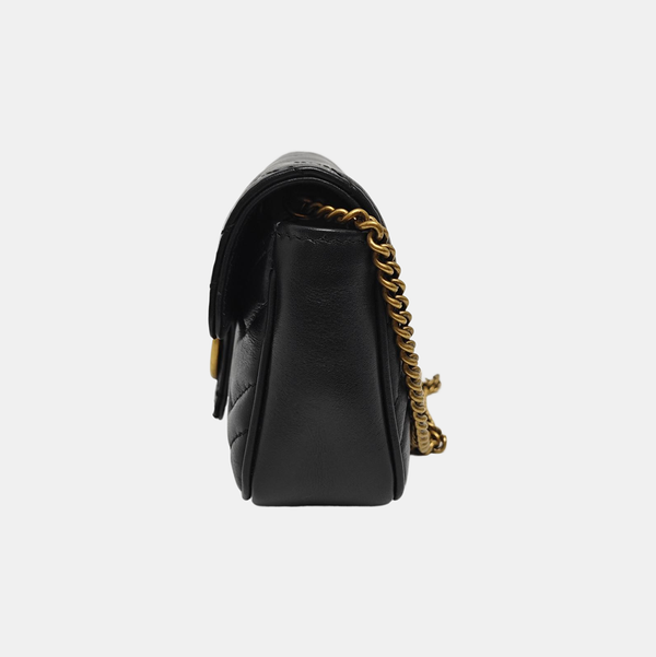 GG Marmont Mini Quilted Calfskin Black