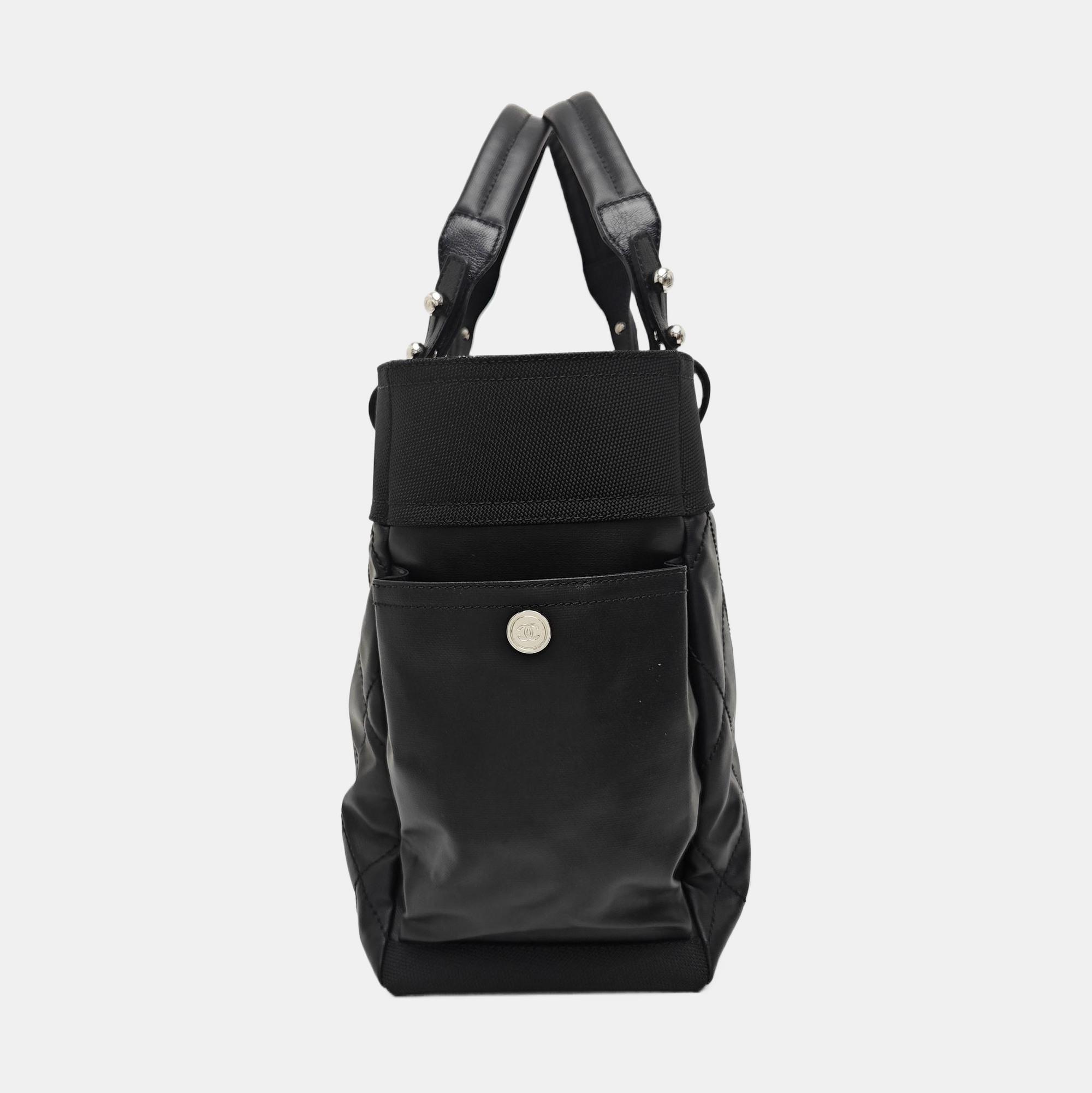PARIS BIARRITZ Large Quilted Coated Canvas Black