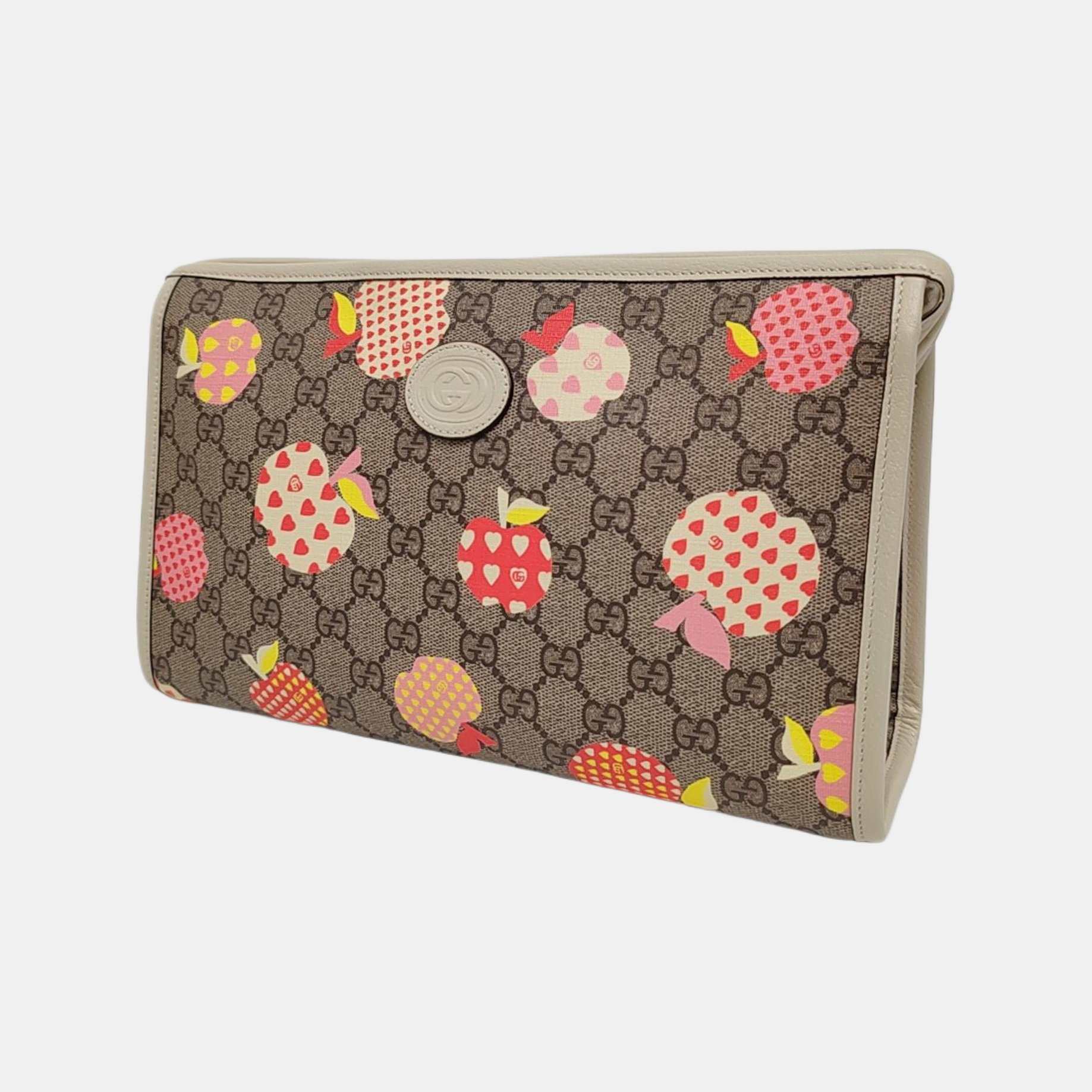 Monogram Coated Canvas Clutch Brown