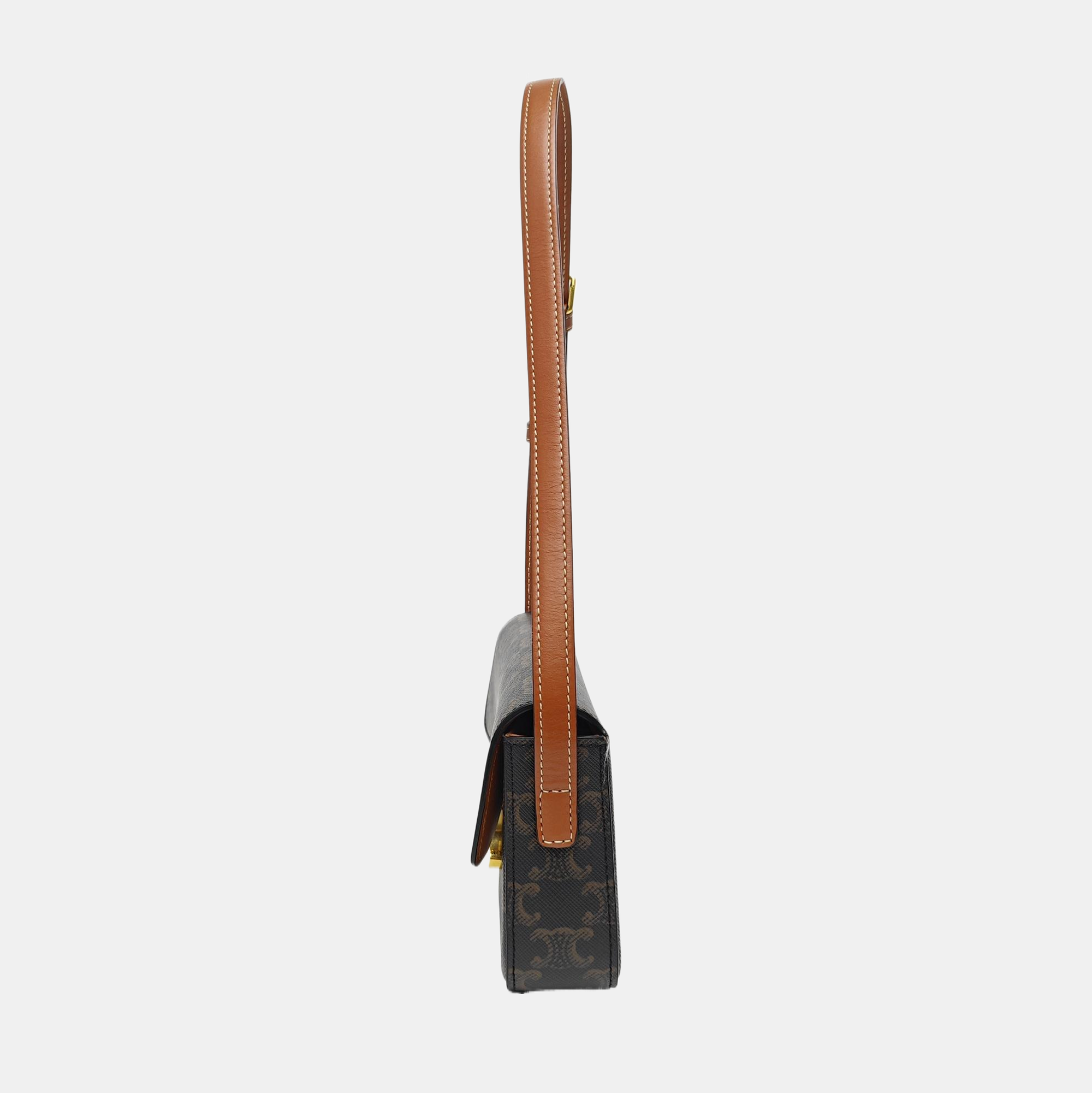 TRIOMPHE Small Coated Canvas Brown