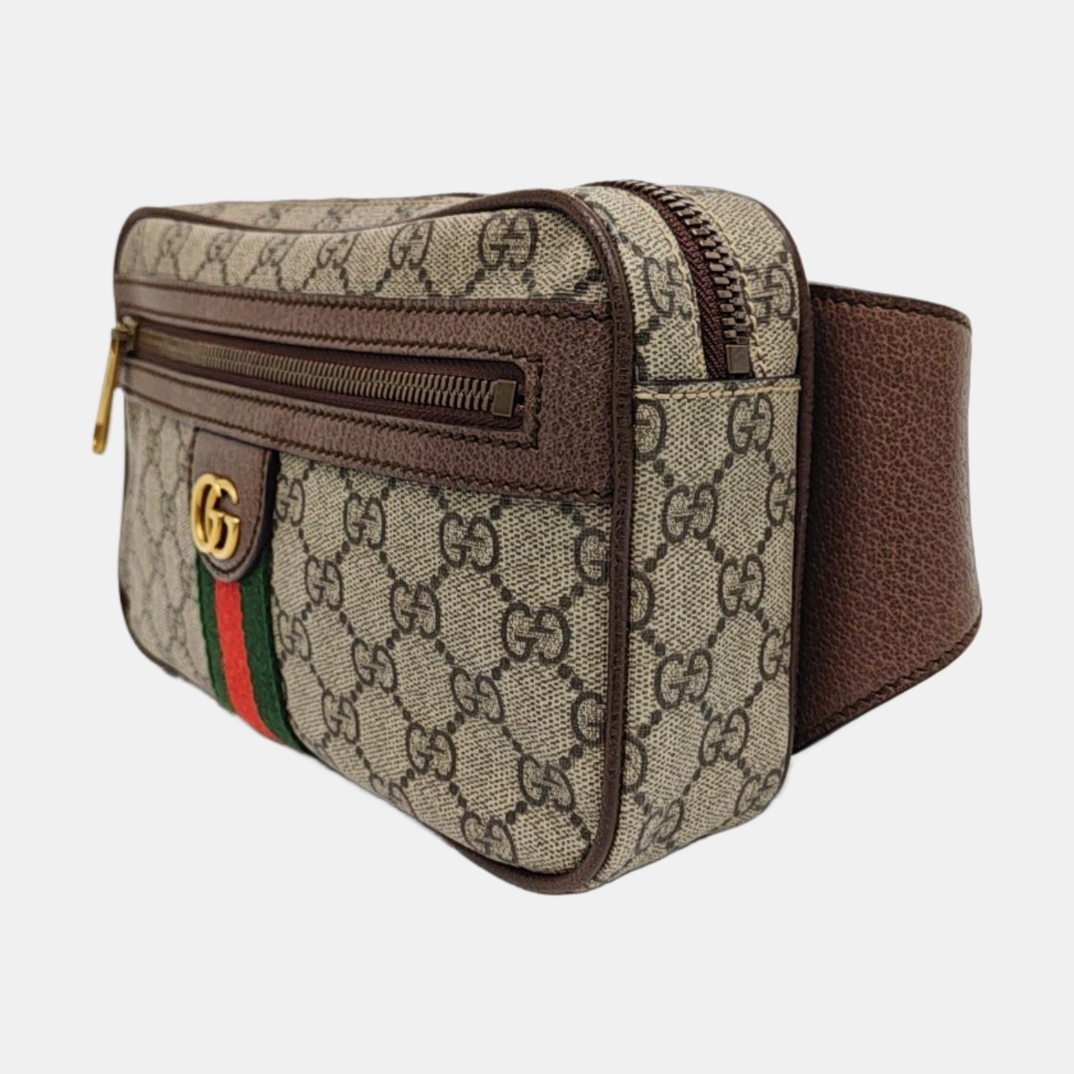 Ophidia Small Monogram Coated Canvas Beige