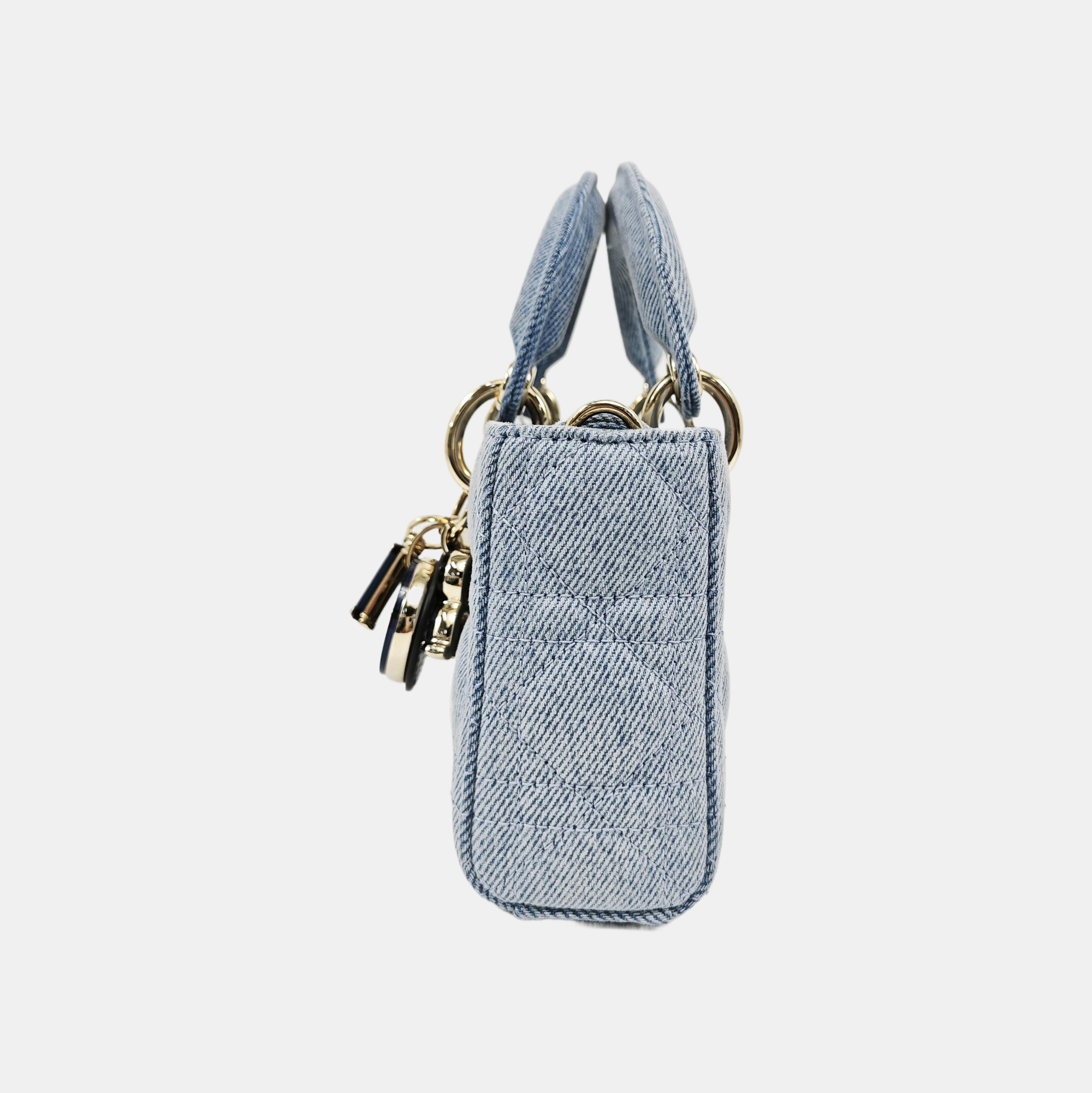 Lady D-Joy Small Cannage Denim Blue