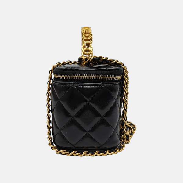 Authenticated pre-owned  VANITY CASE Quilted Lambskin Black - Shoulder Bag at Looply