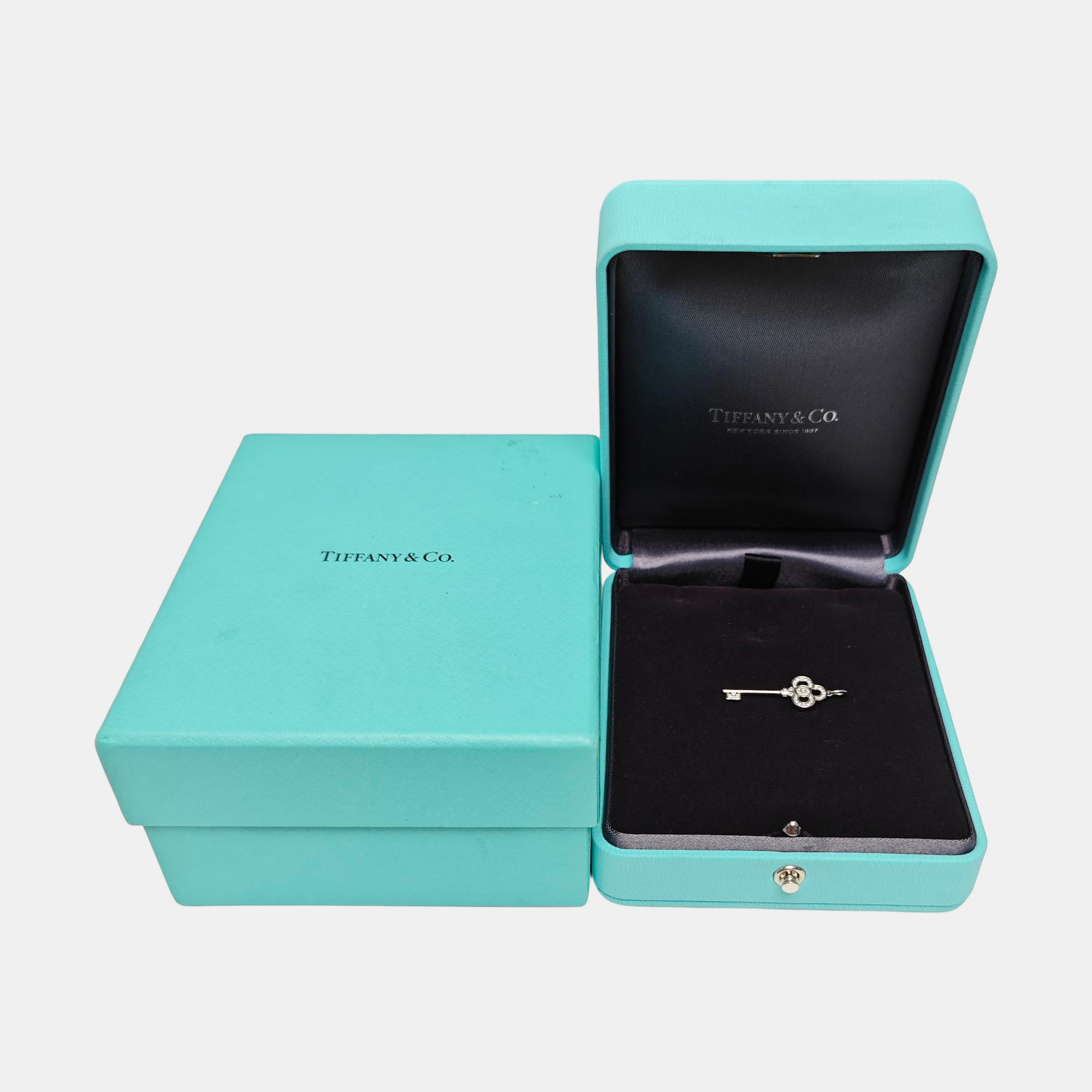 Tiffany Keys 18k White Gold Silver Pendant
