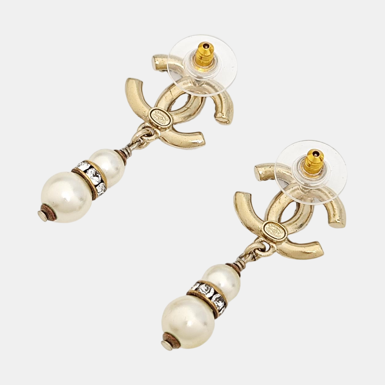 CC Logo Metal Gold Earrings