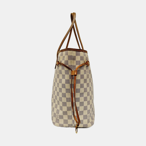 NEVERFULL MM Damier Azur Coated Canvas White