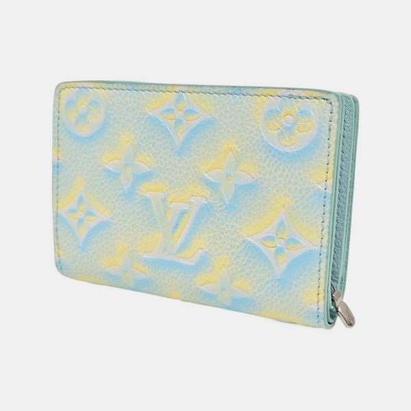 Monogram Calfskin Card Holder Green