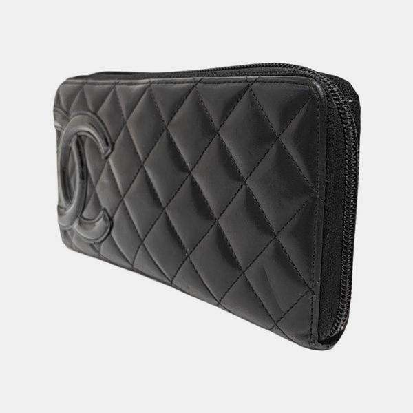 Authenticated pre-owned  CAMBON Quilted Calfskin Black - Clutch at Looply