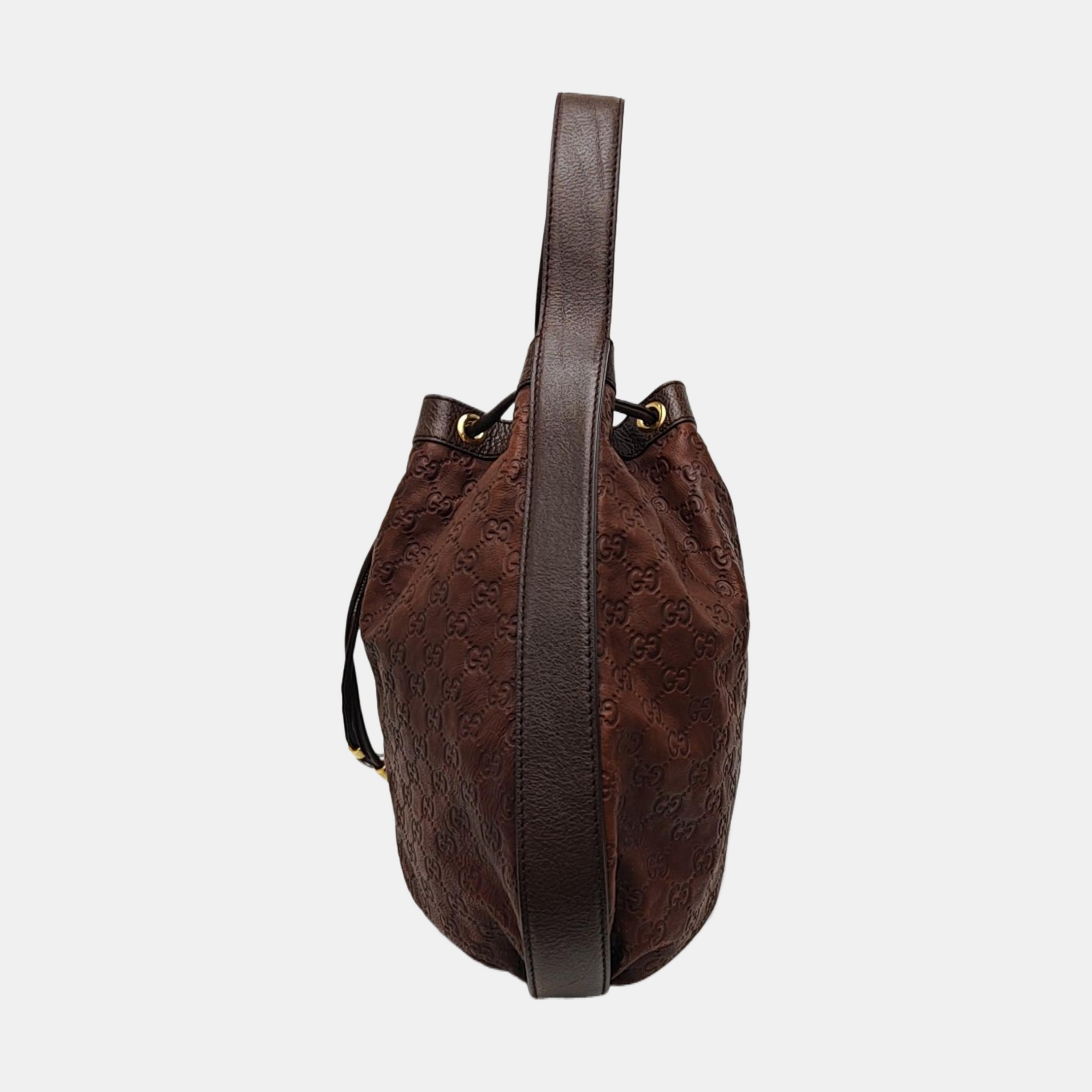 Monogram Calfskin Top Handle Bag Brown
