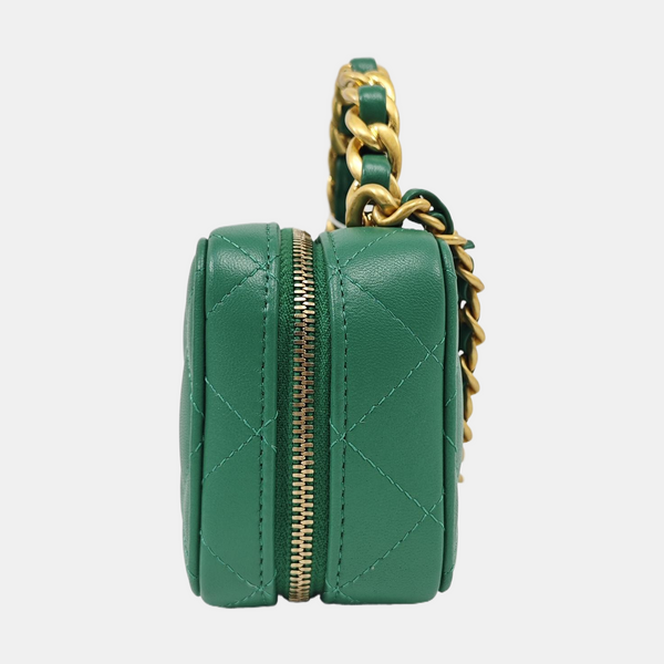 Quilted Lambskin Shoulder Bag Green