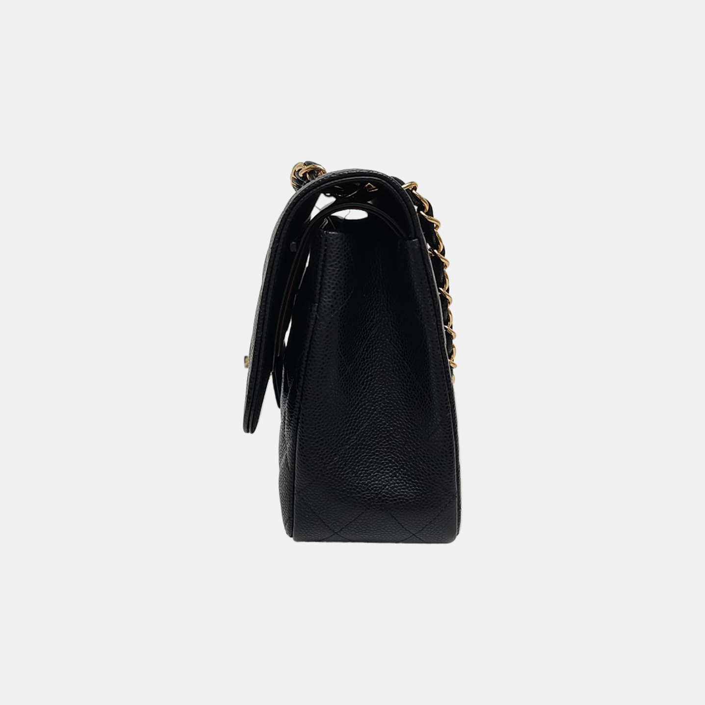 CLASSIC FLAP Jumbo Quilted Grained Calfskin Black