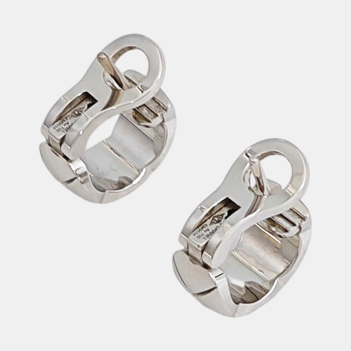 18k White Gold Silver Stud Earrings