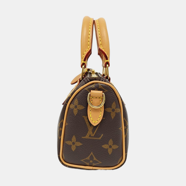 Authenticated pre-owned  SPEEDY Nano Monogram Coated Canvas Brown - Shoulder Bag at Looply