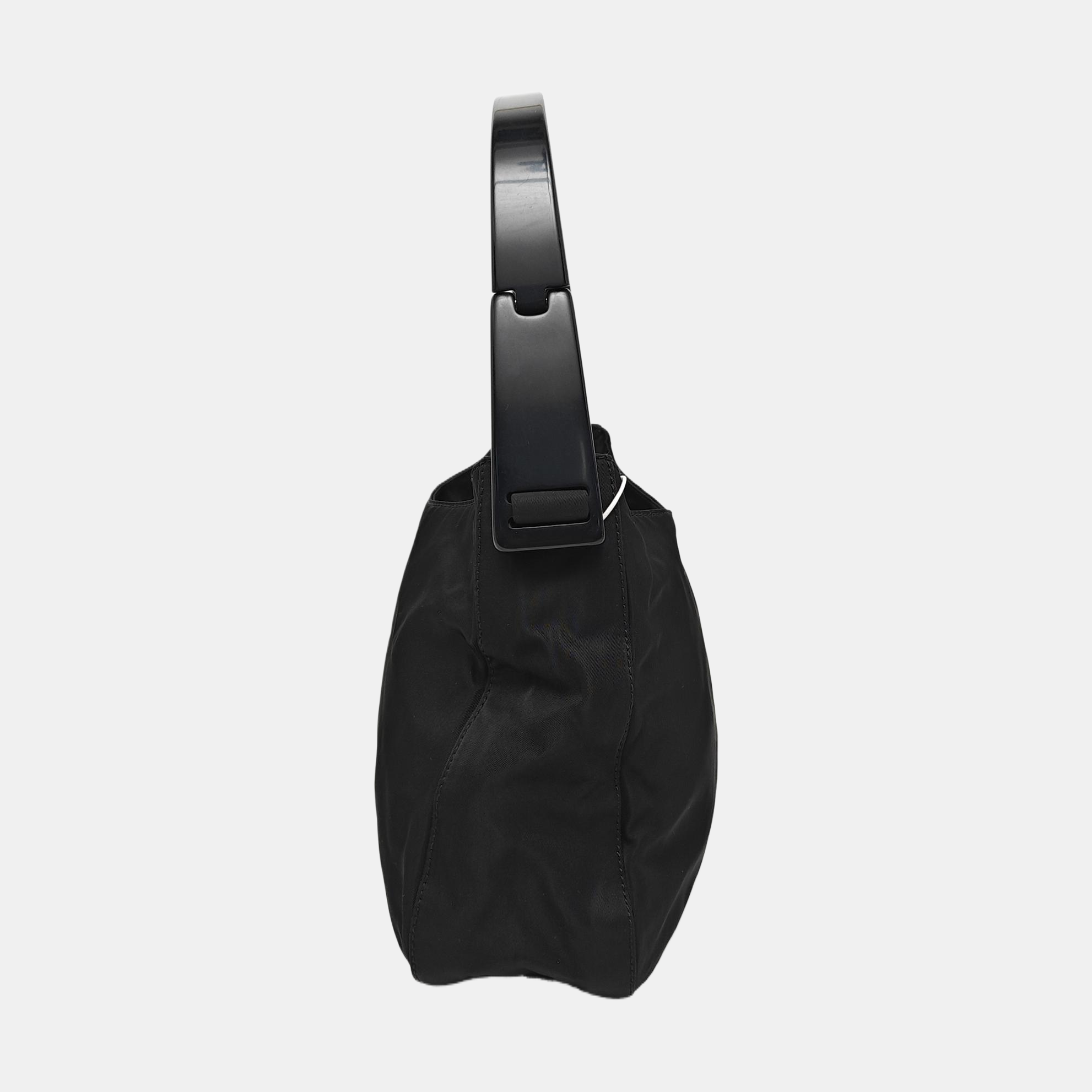 Nylon Shoulder Bag Black