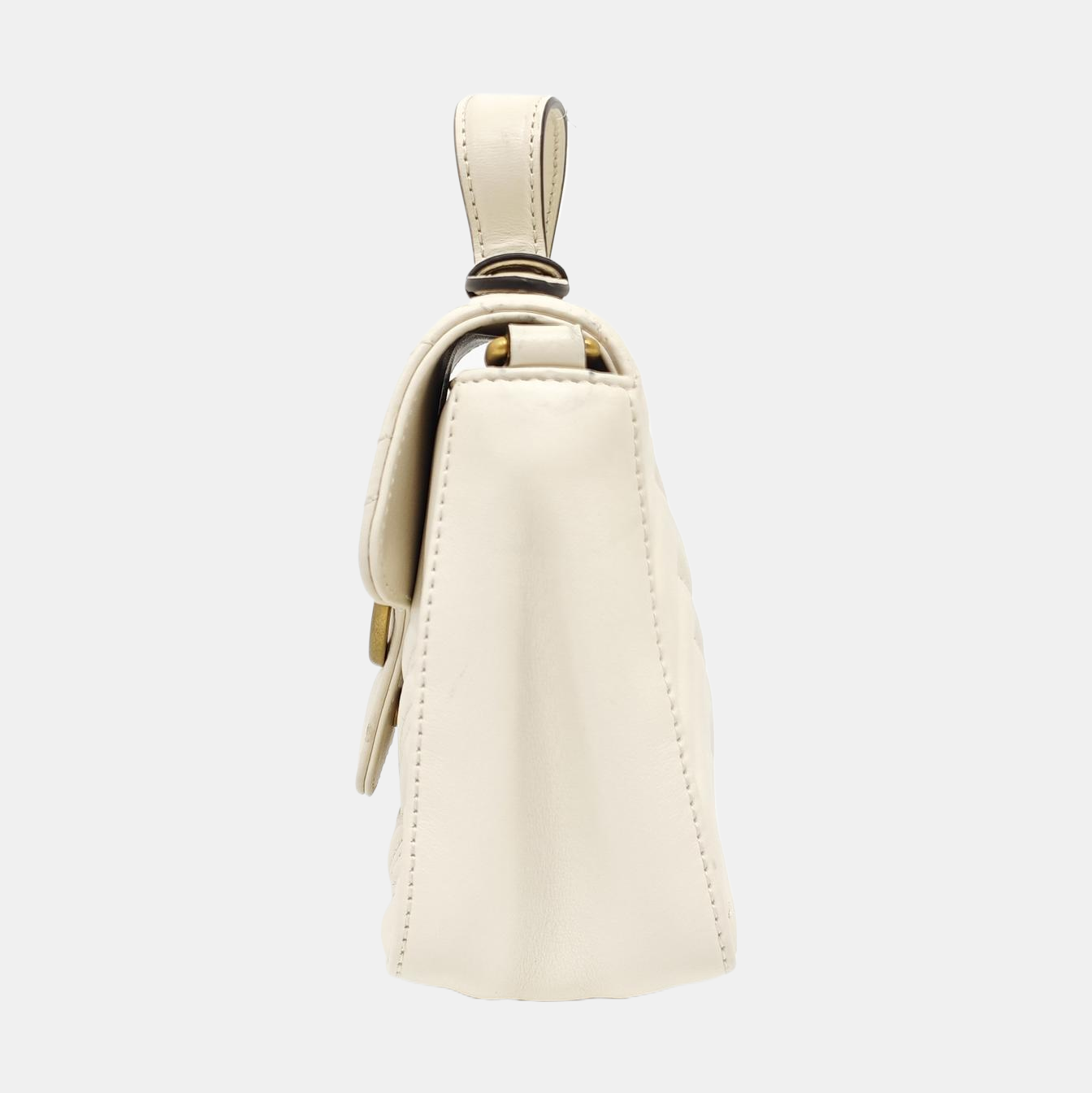 GG Marmont Mini Quilted Calfskin White