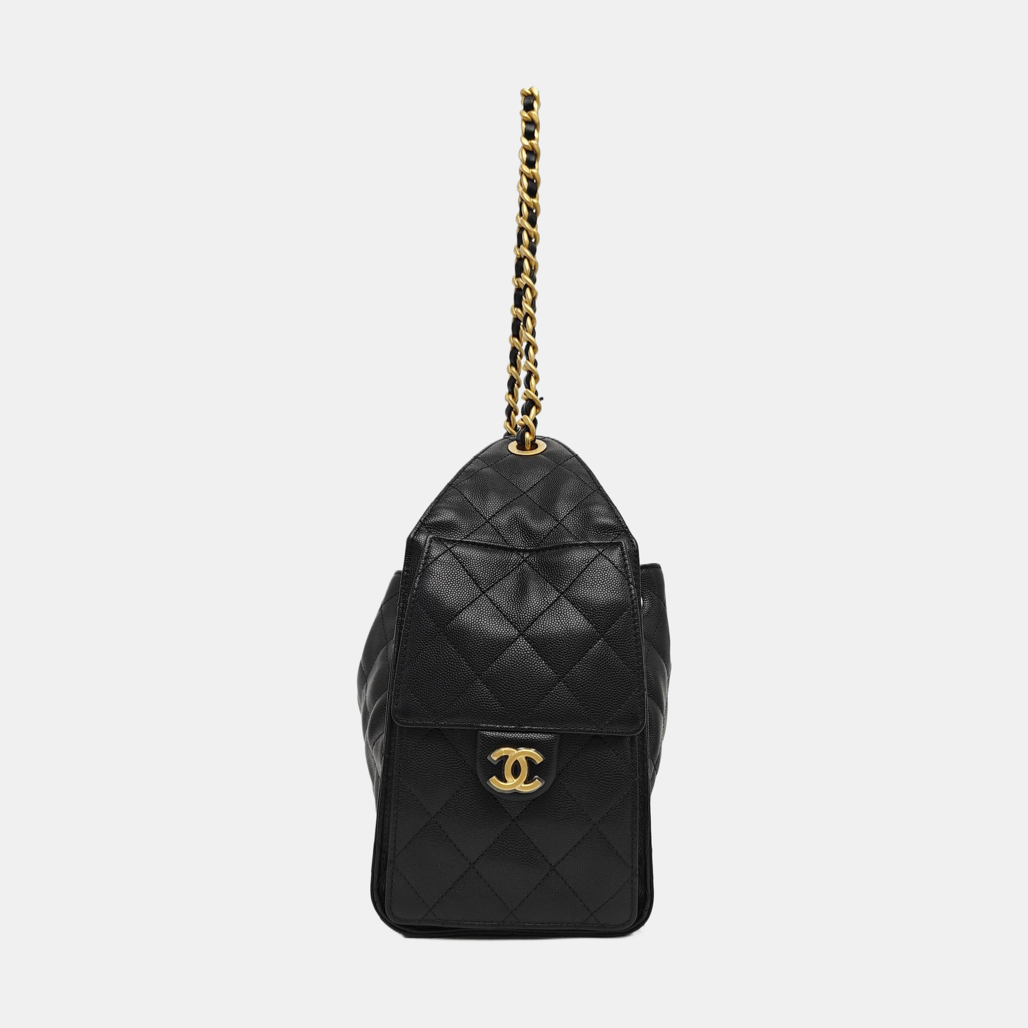 CHANEL 25 Small Quilted Calfskin Black
