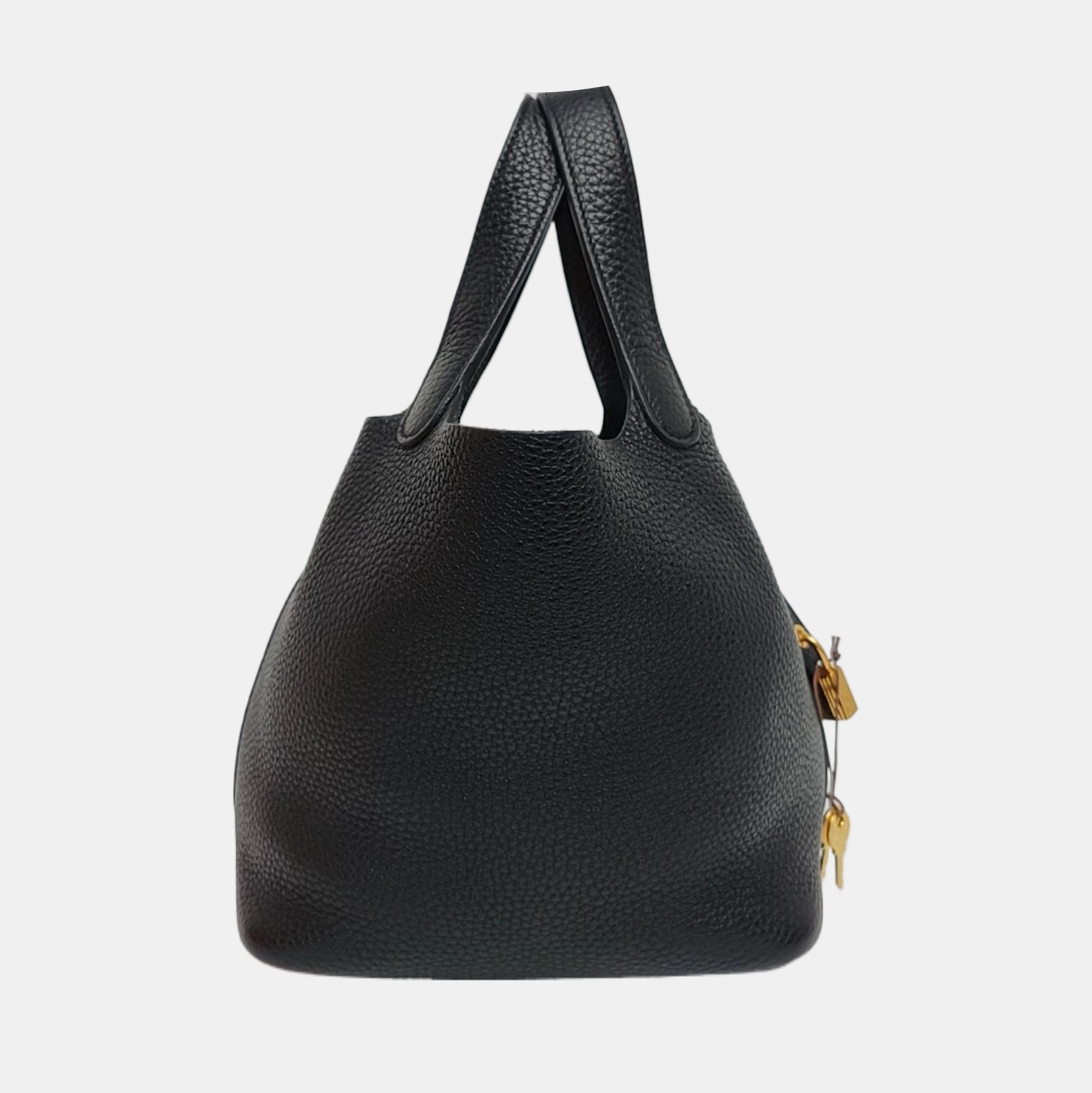 Authenticated pre-owned  Picotin Lock Clemence Black - Bucket Bag at Looply
