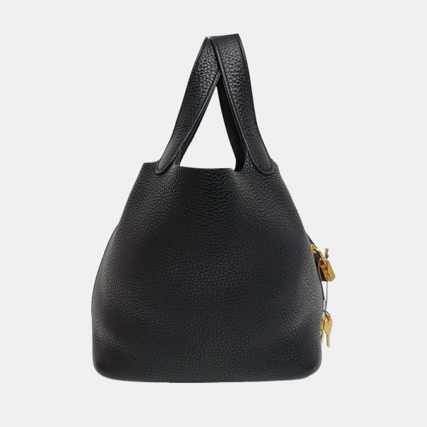 Authenticated pre-owned  Picotin Lock Clemence Black - Bucket Bag at Looply