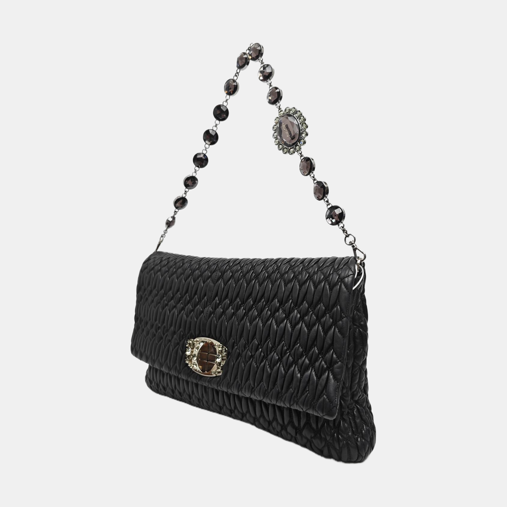 Crystal Quilted Lambskin Black