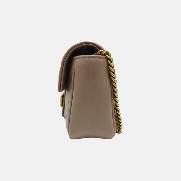 GG Marmont Mini Quilted Calfskin Beige