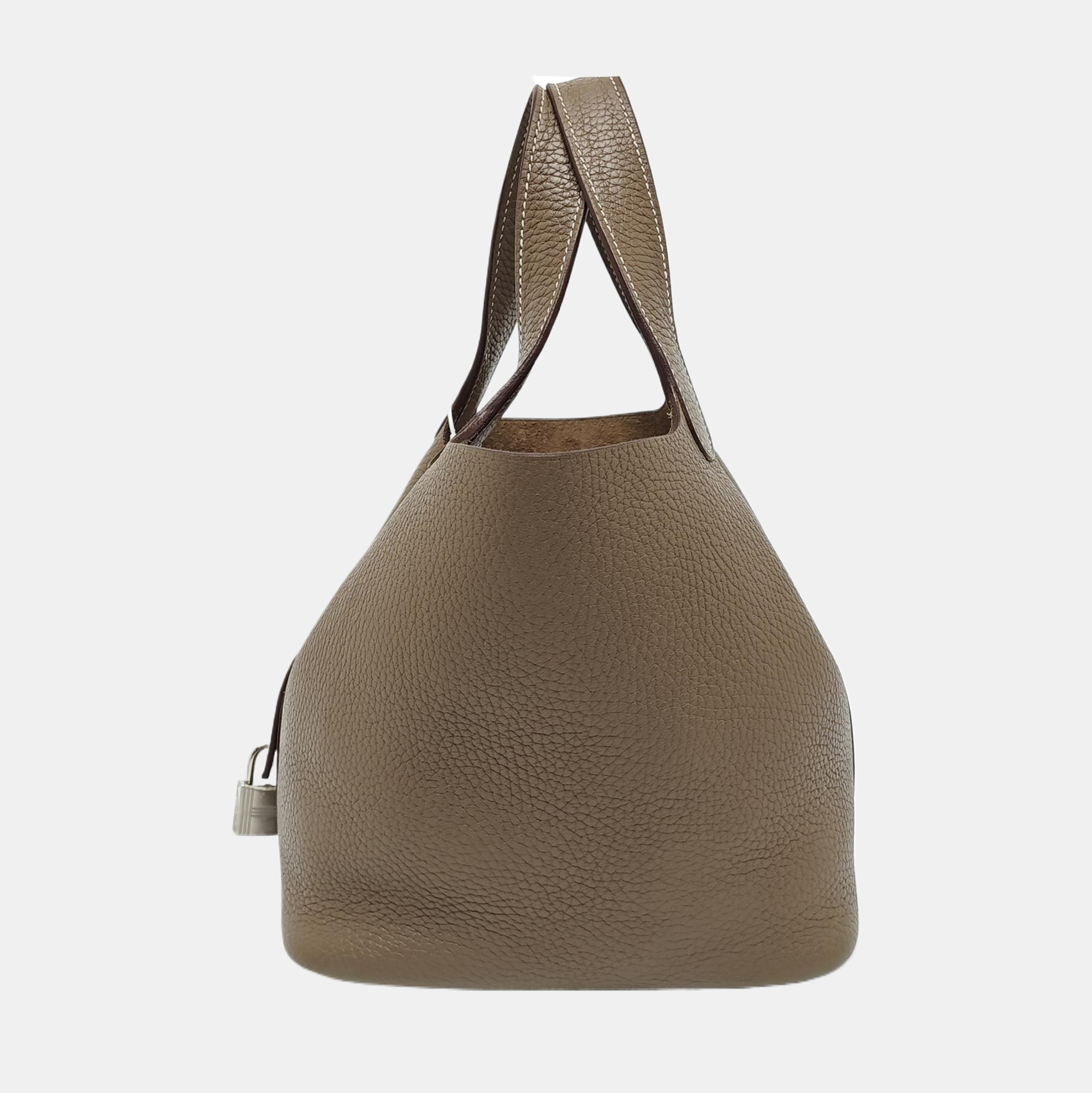 Authenticated pre-owned  Picotin Lock 18 Clemence Grey - Bucket Bag at Looply