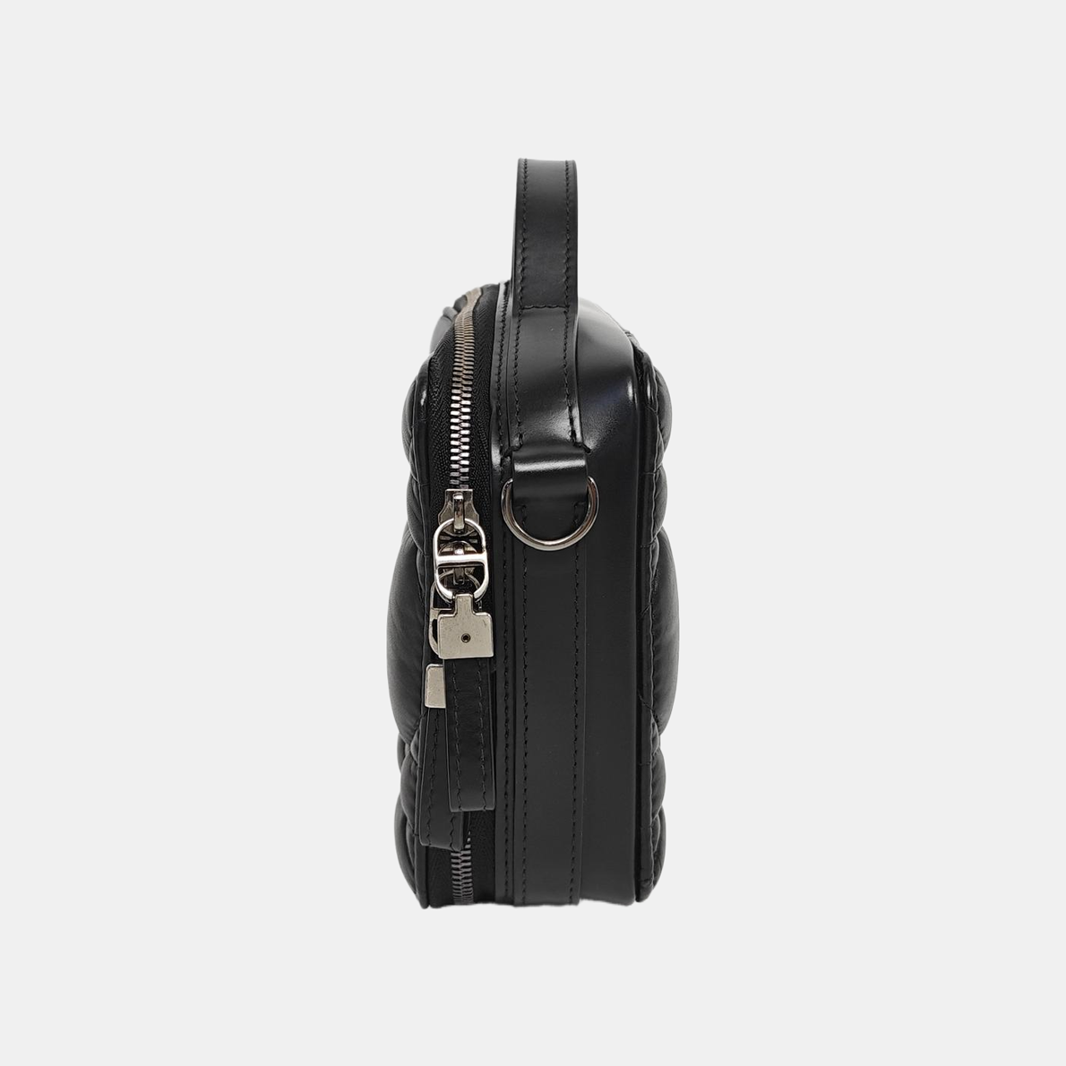 Cannage Calfskin Shoulder Bag Black