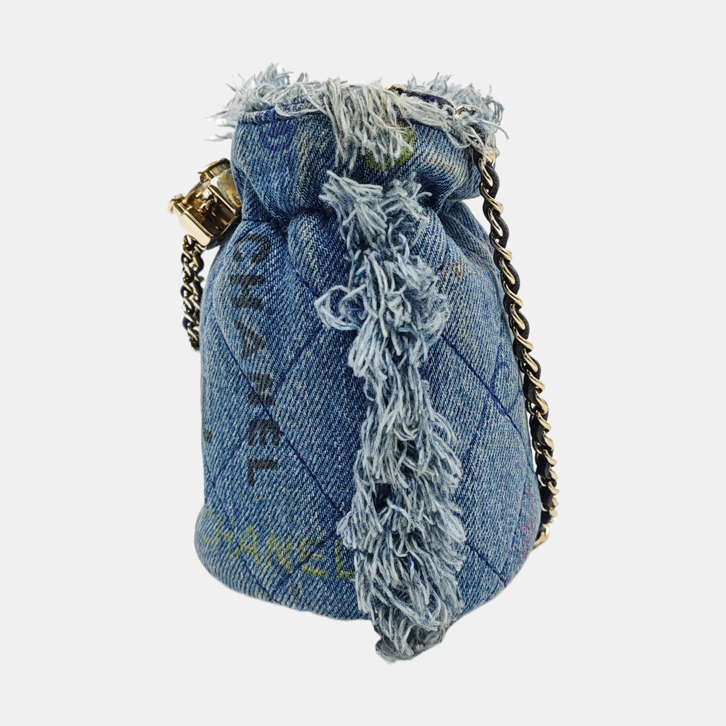 DRAWSTRING Quilted Denim Blue