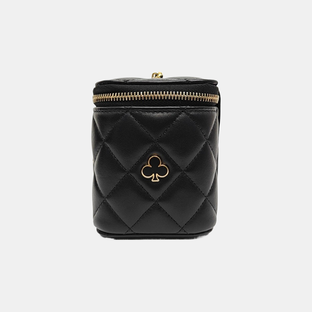 Quilted Lambskin Shoulder Bag Black