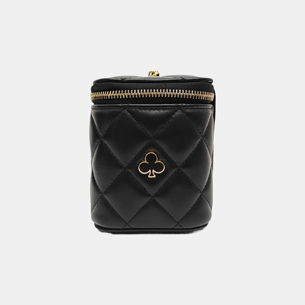 Quilted Lambskin Shoulder Bag Black