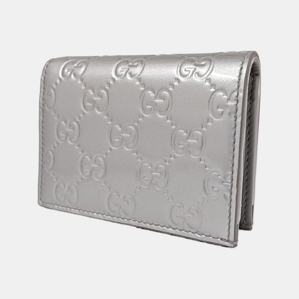 Signature Monogram Patent Leather Silver Wallet