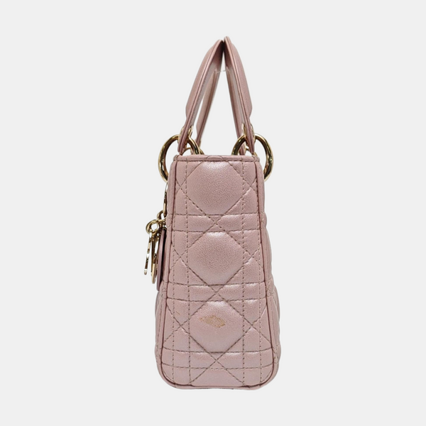 Lady Dior Mini Cannage Lambskin Pink