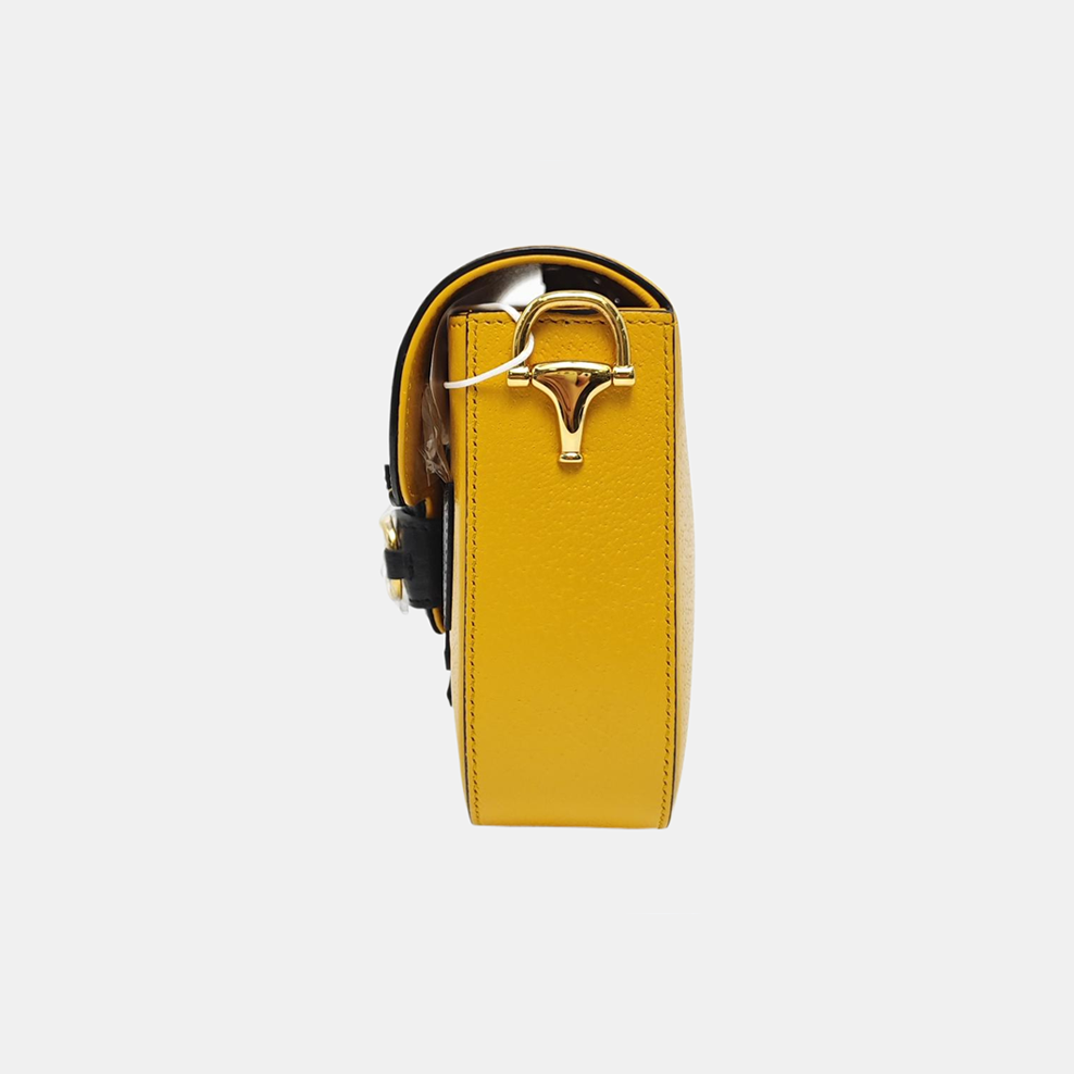 Authenticated pre-owned  Horsebit 1955 Mini Calfskin Yellow - Shoulder Bag at Looply