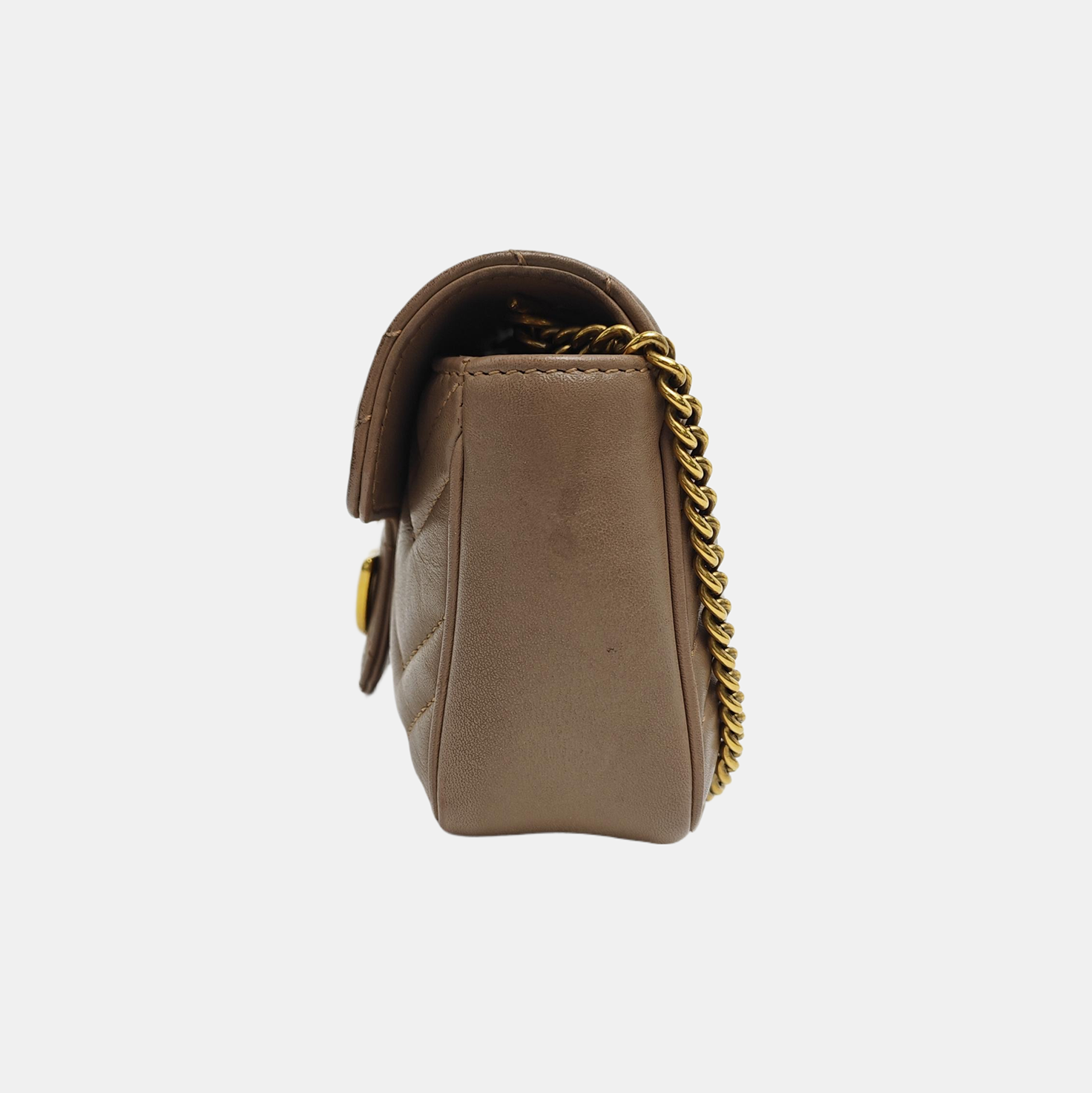 GG Marmont Mini Quilted Calfskin Beige