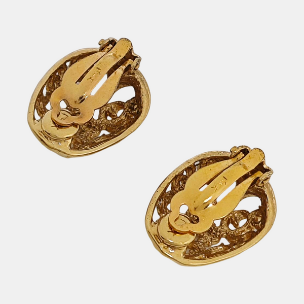 Metal Gold Clip On Earrings