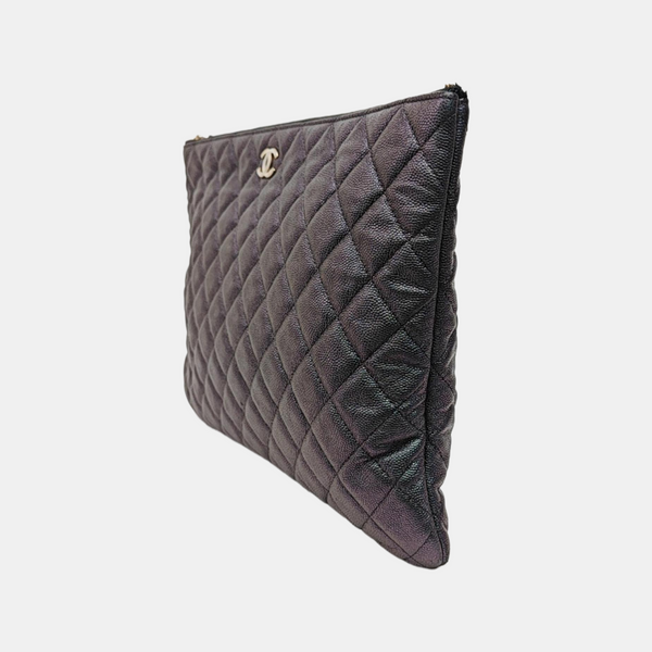 Quilted Patent Leather Tote Bag Green